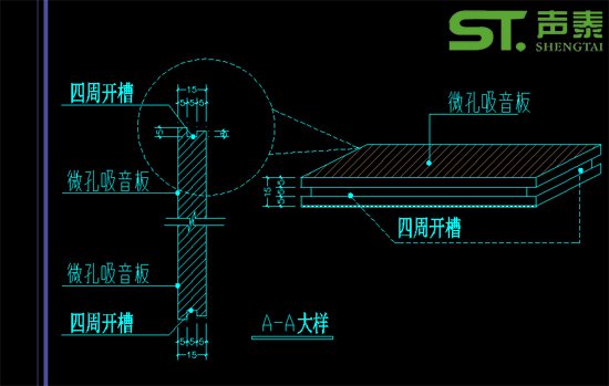微孔吸音板設計及安裝節(jié)點大樣(圖1)